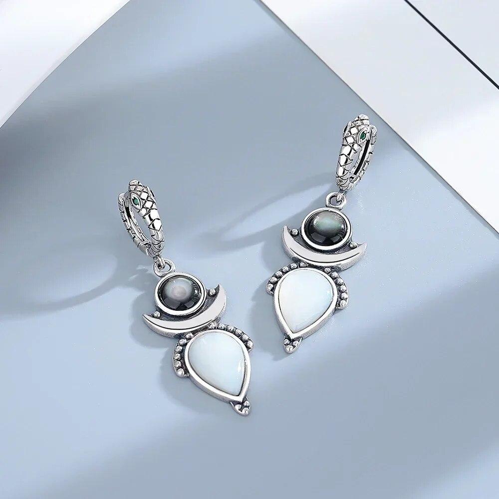 

Серебряные серьги-капли из натуральной ракушки для женщин, винтажные ювелирные изделия, серьги-кольца на свадьбу и помолвку, подарки