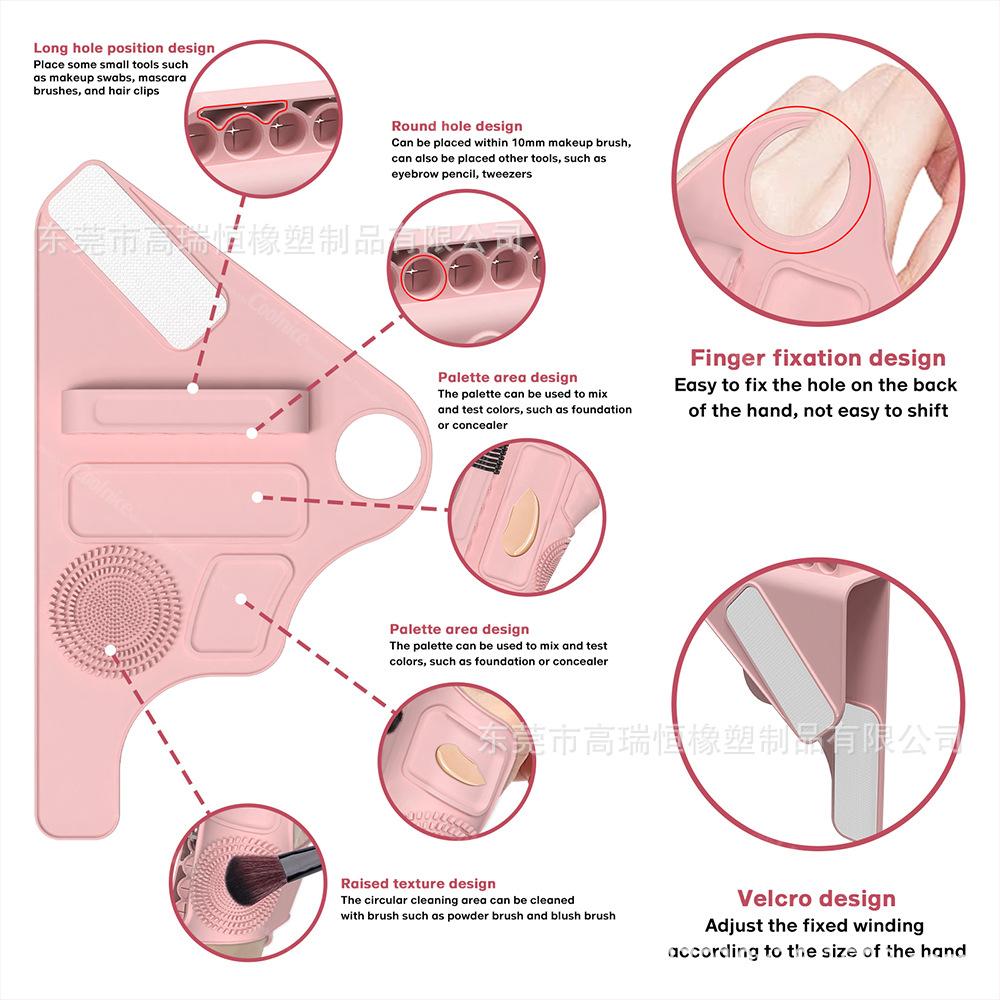 Silicone Makeup Artist Assisted Gloves, Beauty Pads, Hand Worn Portable Color Palette, Beauty Tools