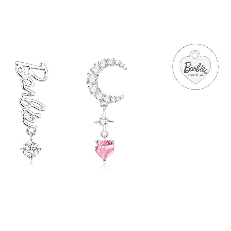 Barbie earrings Niche design inlaid with sparkling love moon earrings, sweet starry fairy style, fashionable and versatile for commuting Ba2508056
