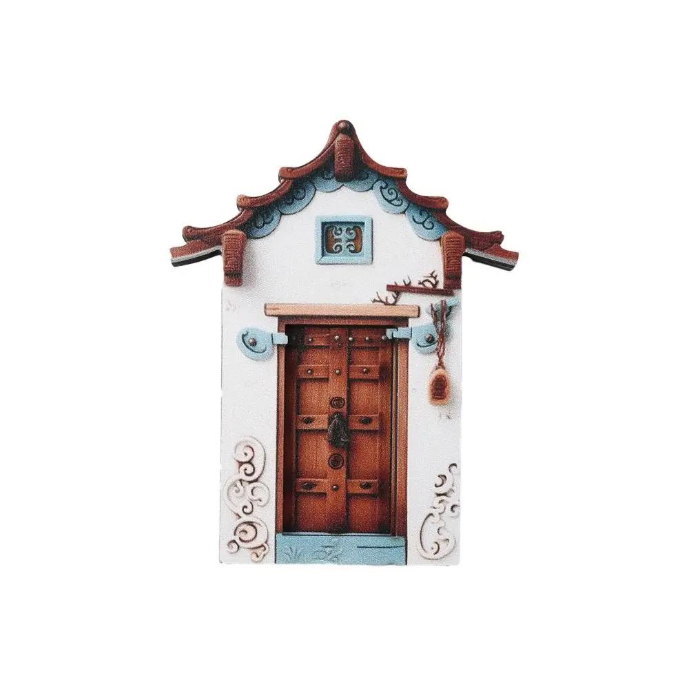 Dollhouse Wood Fairy Elf Door Mini Home Decorations Room Wall Decoration Cartoon Elf Door Baby Gift Craft Ornaments