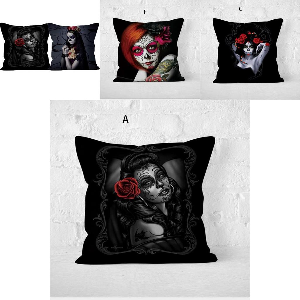 Vintage Horror Print Cushion Cover Perfect For Halloween Festivities