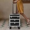 Professional Rolling Makeup Case with 3-Tier Storage & 2 Sliding Drawers, Black Cosmetic Organizer with 30kg/66lbs Load Capacity