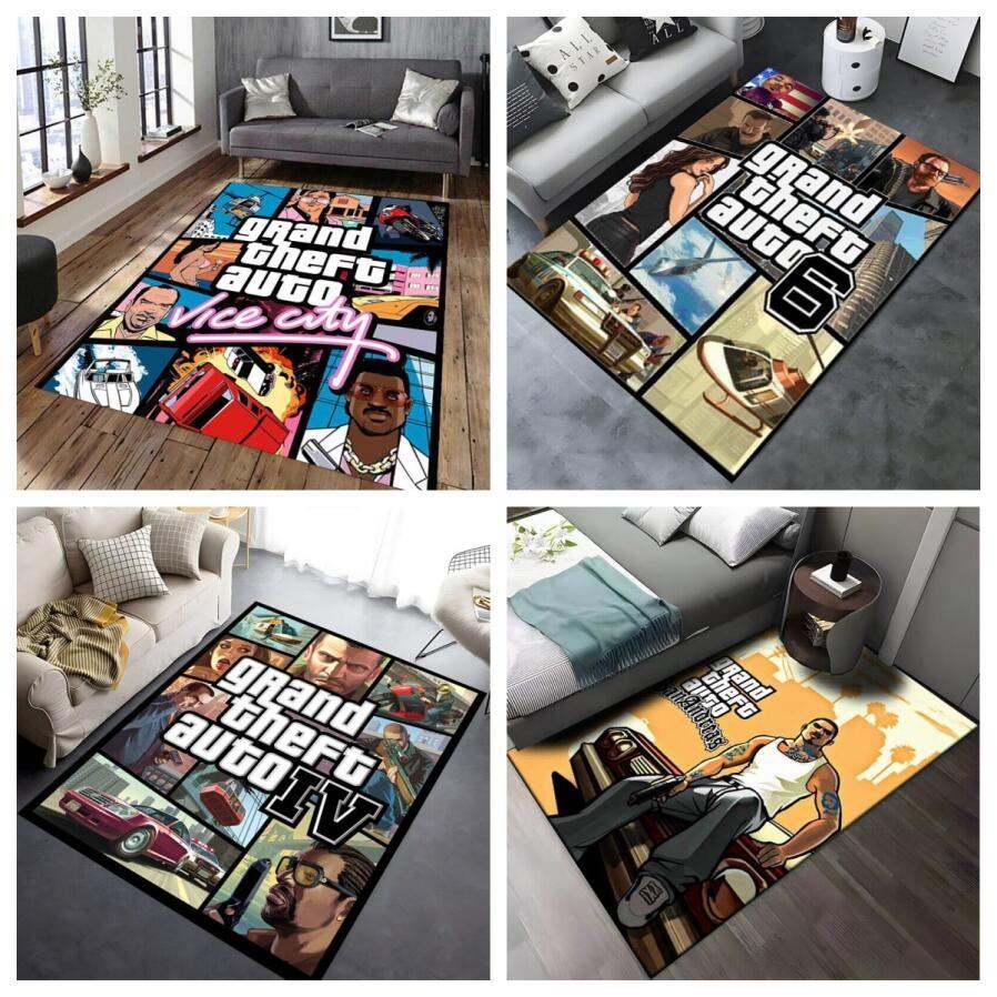 Carpet Cartoon Printed Carpet 3D Gta Grand Theft Auto Game Gamer Large Area Rug