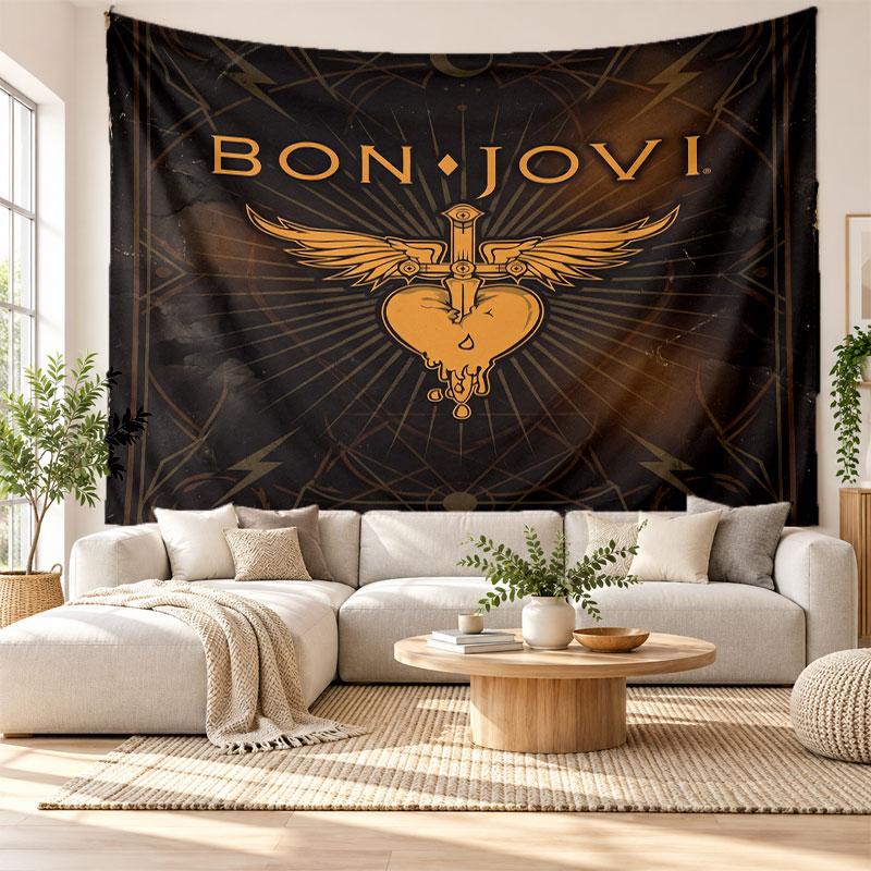 Bon Jovi Wall Tapestry, Soft Fabric Wall Hanging, Decorative Backdrop For Bedroom Home Wall Art