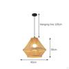 Bamboo Woven Pendant Lamp Light Rustic Weave Ceiling with Adjustable Cord for
