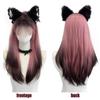 Pink Siamese Cat Gradient Synthetic Wig Female Lolita Gradient Long Hair Collection Gradient New Cos Full Head Cover