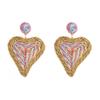 Women's Beach Breeze Love Style Earrings Hand-woven Sweat Candy Color Drop Earrings Eardrop
