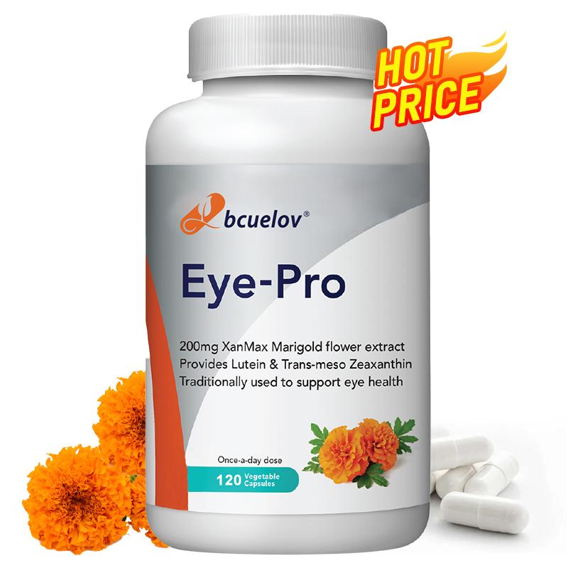 Bcuelov Eye-Pro Supplement, 200mg Marigold Flower Extract, Lutein & Zeaxanthin, 120 Caps