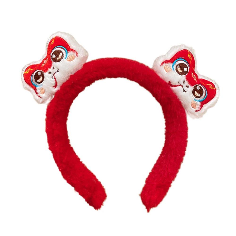 Chinese Style Snake Year Hairband Plush Cartoon Headband Hair Accessories New Year Hair Hoop  Gift