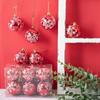 6pcs Plastic Christmas Tree Pendant Bright Hanging Ornament Snowflakes Christmas Ball  Office