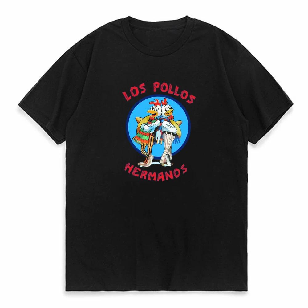 Men's high quality 100%cotton t-shirtBreaking Bad LOS POLLOS Chicken Brothers printed casual fu