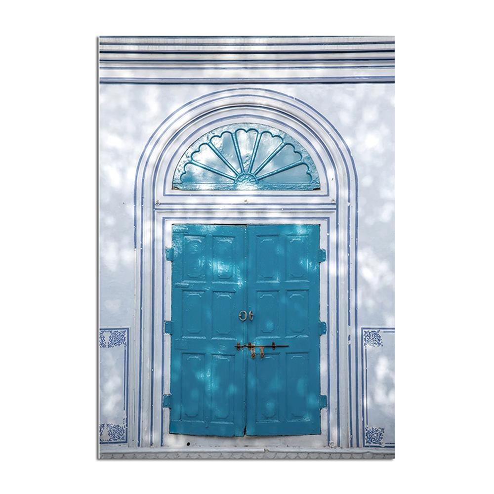 

Бохо-синяя марокканская прибрежная настенная живопись на холсте картины старинная дверь верблюд пляж пальма фото постеры и принты декор 21x30cm No Framed