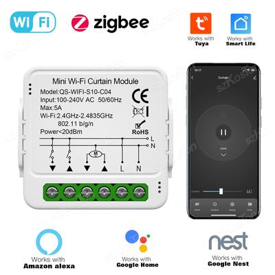 Tuya WiFi Zigbee Smart Vorhangschalter Modul für Rollläden Rolladenmotor APP Steuerung Funktioniert mit Alexa Google Home Smart Life