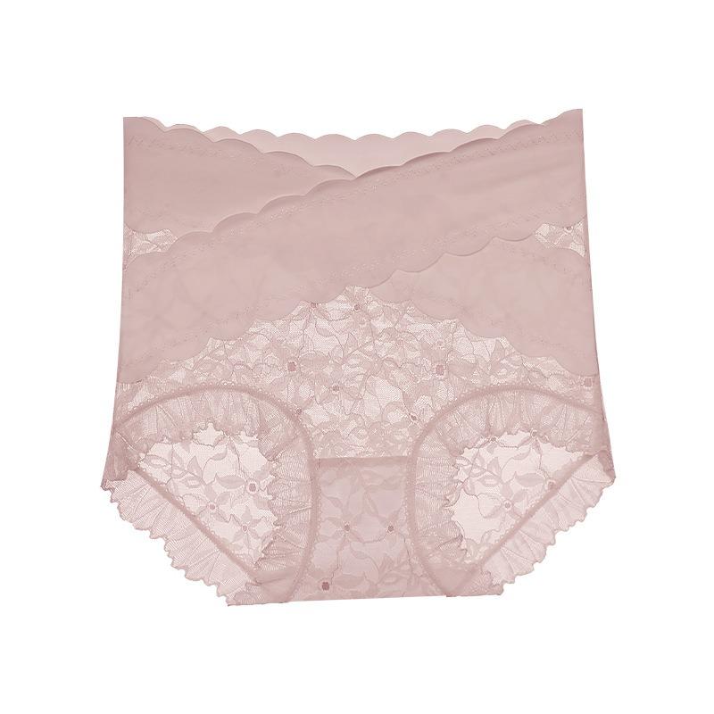 Sexy Lace Underwear Women High Waist Panties Floral Cross Slightly Cinched Lightweight Plastic Pants