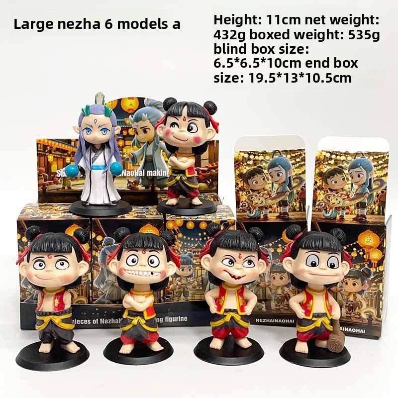 17CM Exquisite Version of The Third Prince of Nezha, The Arrival of The Devil Child Aobing Figure Ornament Model Car