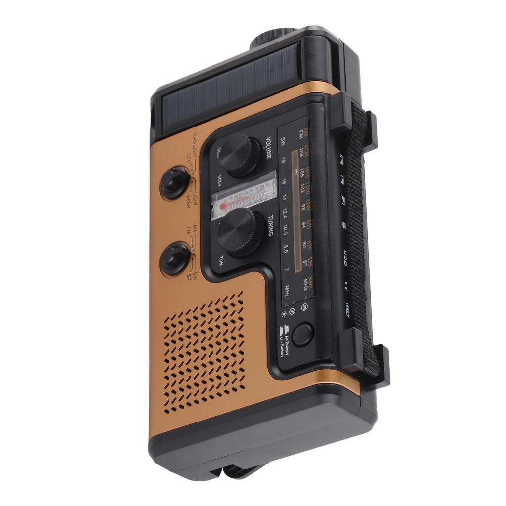Tragbares LED-Solar-Handkurbelradio 2000 mAh AM FM SW Notfallwetterradio mit Taschenlampe