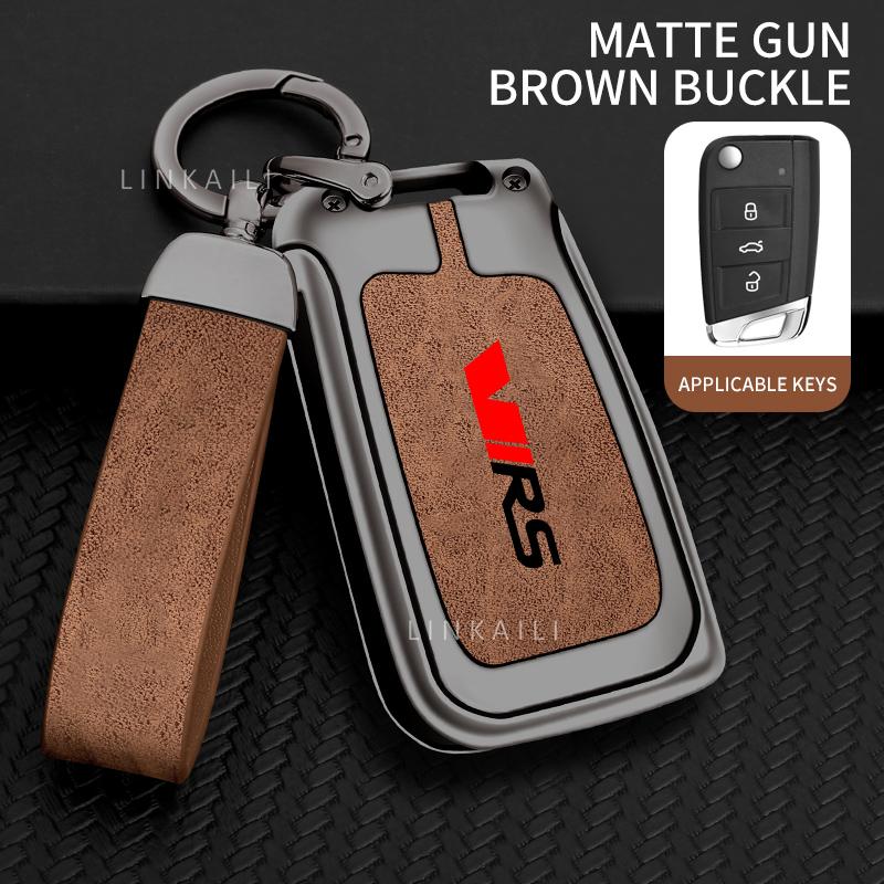 AAAJH1 Suitable for Skoda VIRS Scala Roomster Citigo Kodiaq Fabia Rapid Superb Zinc Alloy High-end Leather Car Key Chain Accessories