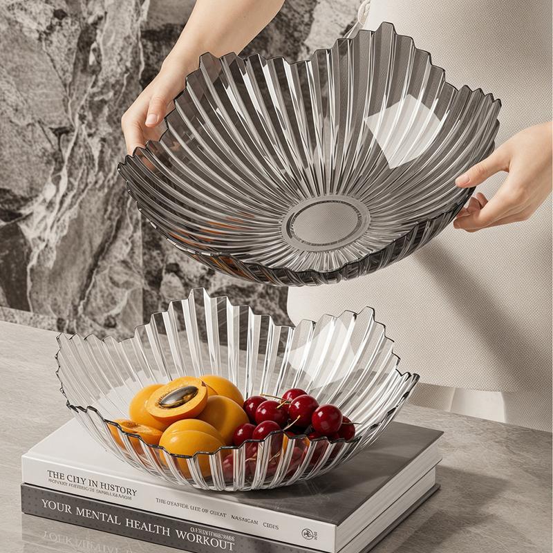 Luxury Vertical Ribbed Flower-Shaped Fruit Bowl