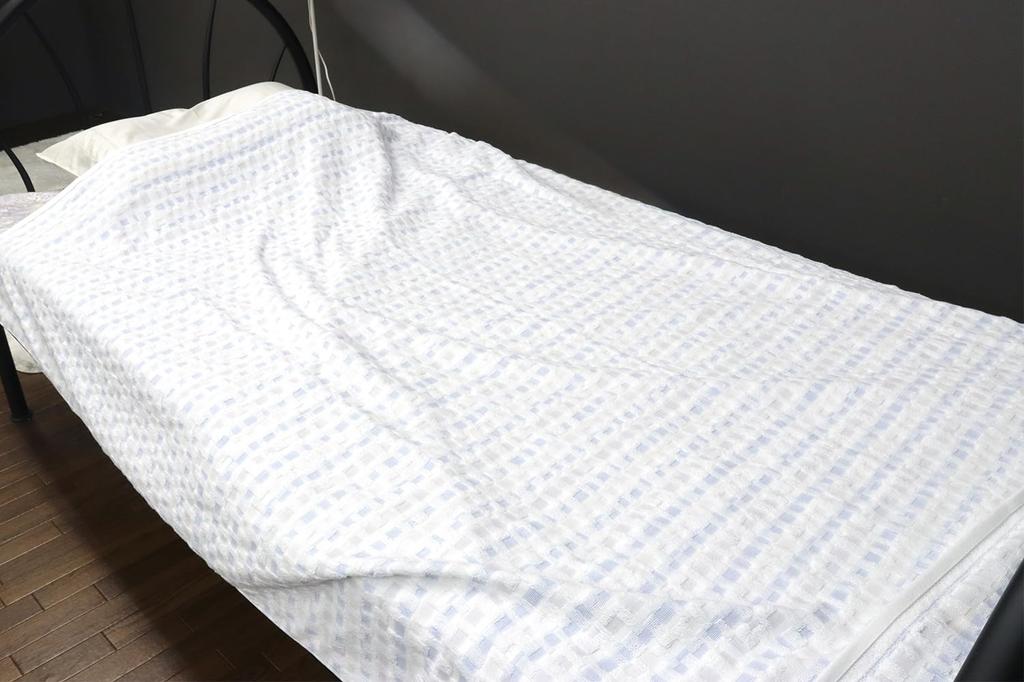 Romance Kosugi Towel Blanket, Made In Japan, WAXYO, Yarn-Dyed Jacquard, Blue