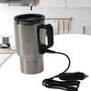 500ML Car Based Heating Stainless Steel Cup Kettle 12V Travel Coffee Heated Mug Enables To Drink Hot Water On Road