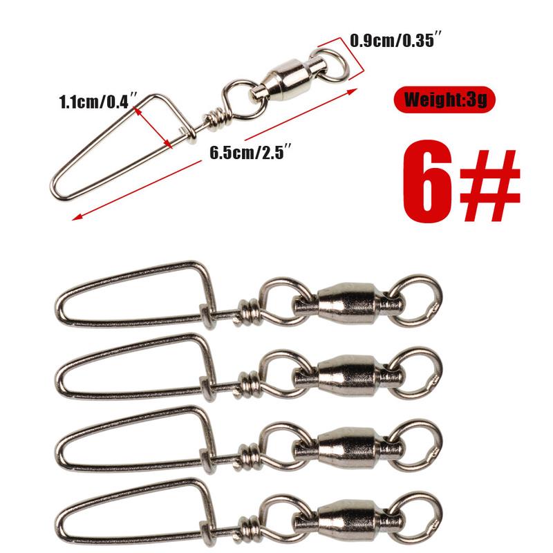 Lure Connecting 10 Pcs Fishing Bait Connecting Rings  Rolling Swivel with Snap Fishing Accessories