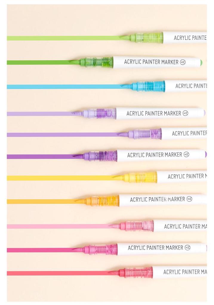 Misty Rain Blue Series Children's Liquid Acrylic Markers - New Colors for Drawing and Painting
