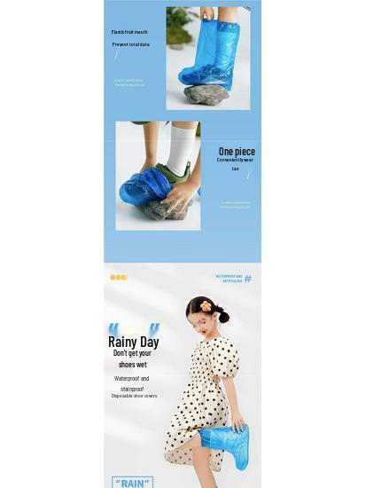 Children's Waterproof Non-Slip Disposable Rain Shoe Covers and Sandproof Outdoor Boots
