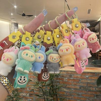 Cartoon Macaron Fleece Doll Keychain Pendant Cute Small Gift Keychain