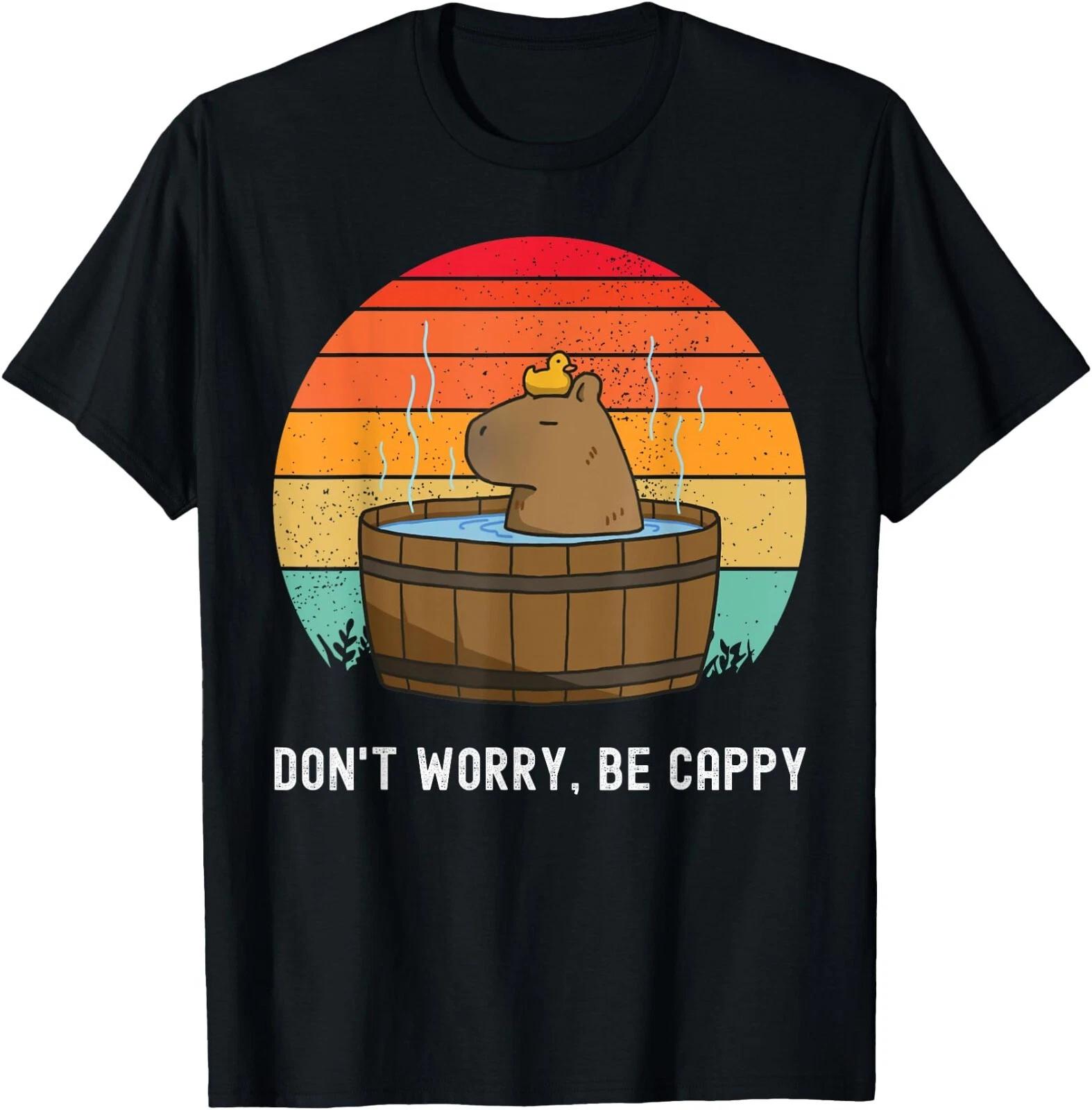 Retro Funny Capybara Don t Worry Be Capy T-Shirt XXXL