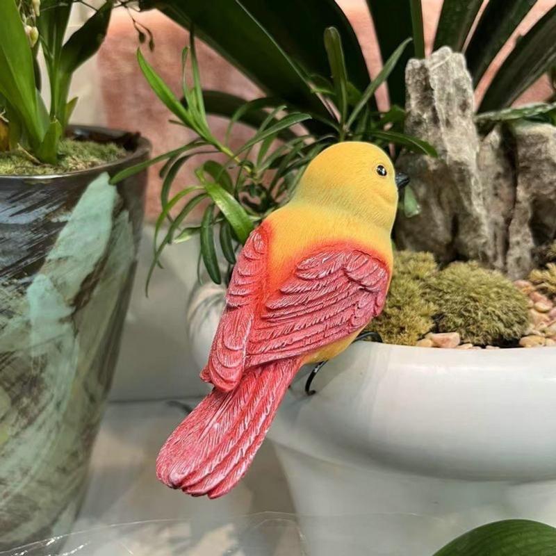 1/2PCS Simulation Parrot Ornament Decoration, Outdoor Courtyard Garden Resin Flowerpot, Landscape Resin Crafts Bird Enthusiasts