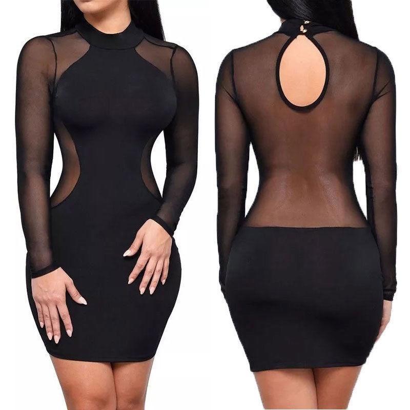 Premium Quality Women Sexy Long Sleeve Bandage Bodycon Evening Cocktail Mini Dress