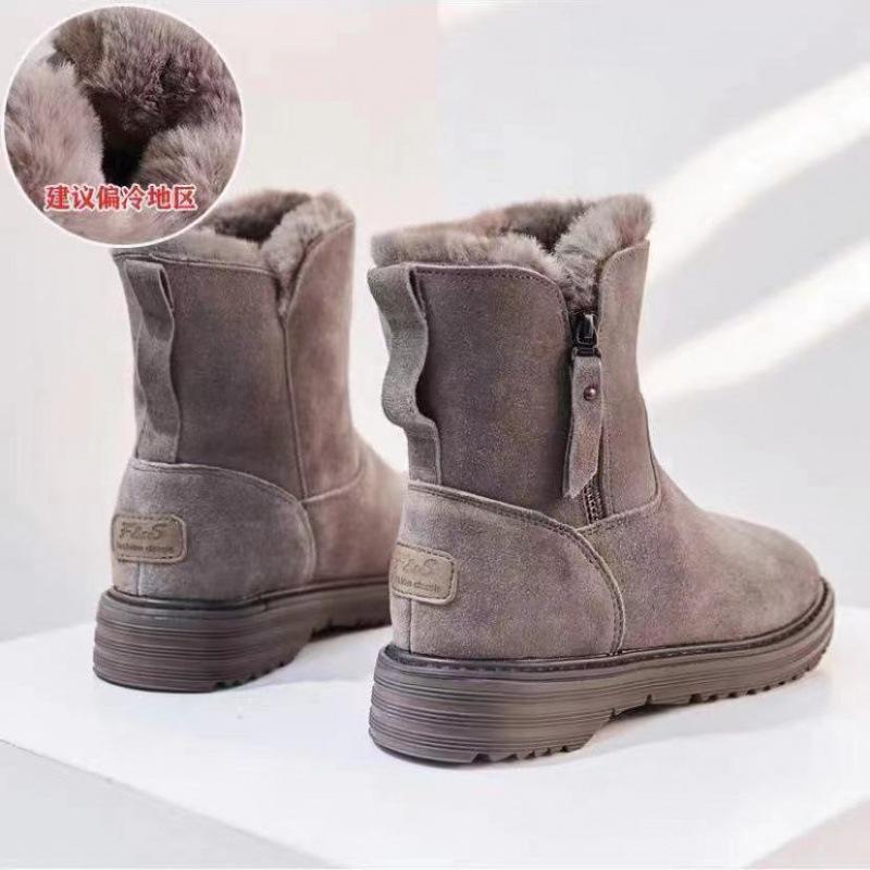 

[Первый заказ, прямая поставка] Зимние женские ботинки с мехом, новые зимние ботинки 2024 года из супер толстого бархата, теплые северо-восточные хлопковые ботинки 40 хаки