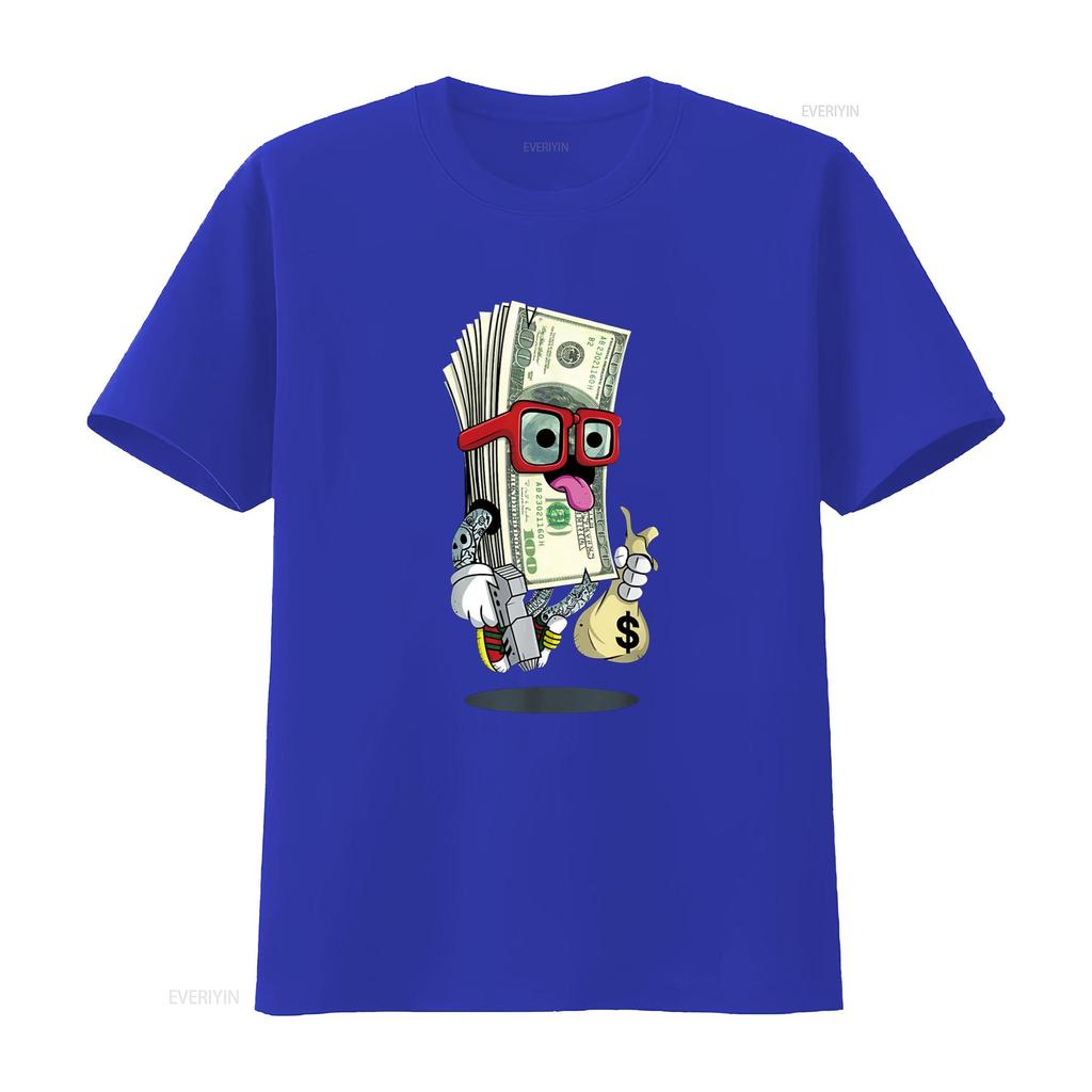 Geld Hip Hop Urban Graffiti Kunst T-Shirt vintage Gewaschen Weich Lässig Stilvoll Vielseitig grafisch Streetwear Oberteil Für Jeden Tag