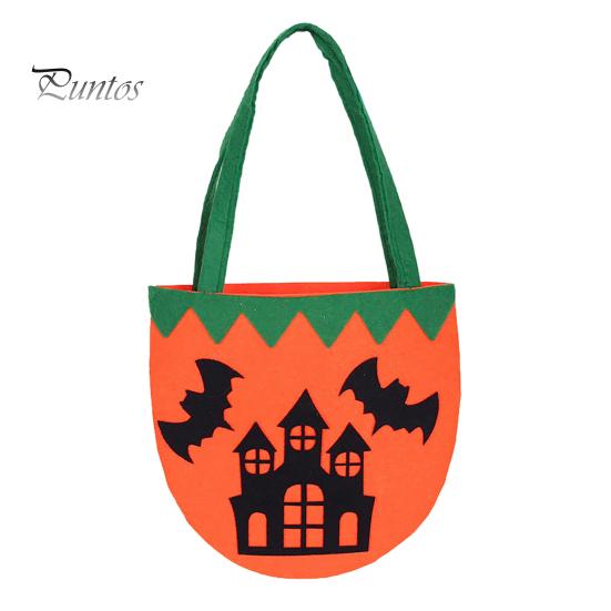 Cute Skeleton Ghost Bags Halloween Felt Candy Bag, Pumpkin Skull Cat Owl Tote for Holiday Goodie School Kids, Non Woven Trick or Treat Handbag, Party