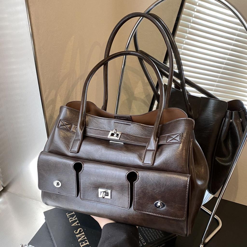 Large Capacity Tote Bag New Fashionable Versatile Commuter Shoulder Handbag