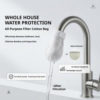 10-50 stuks Universeel Kraanfilter Katoen Anti-Spat Keuken Kraan Waterfilter Verdikte Filterzak Badkamer Accessoires