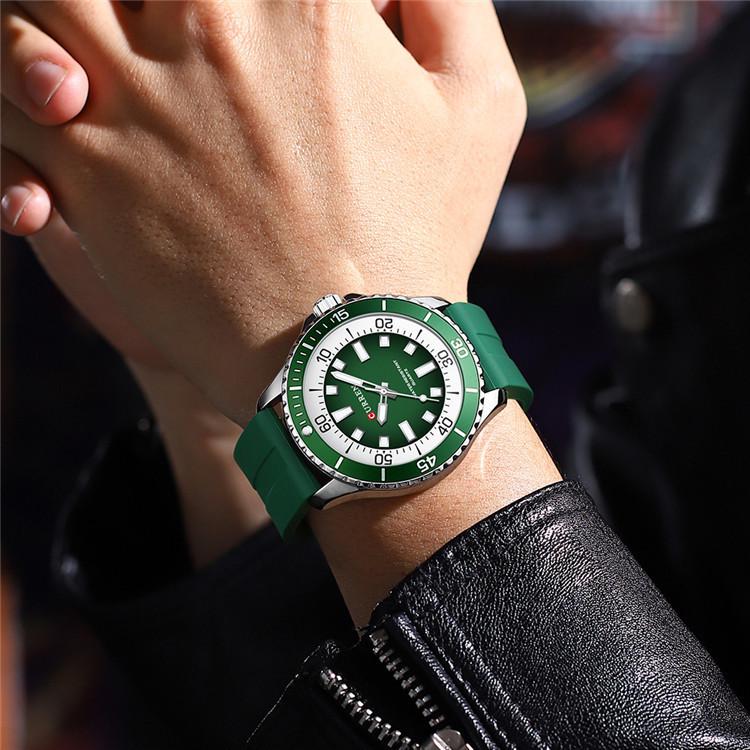 CURREN 8448 Unisex Outdoor-Uhr mit großem Zifferblatt & Gummiarmband