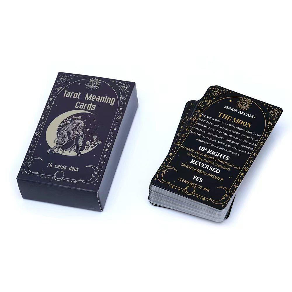 Meaning Tarot Cards Fortune Telling Divination Card English Version 78 Cards Deck Beginner Learning Deck for Board Playing Games