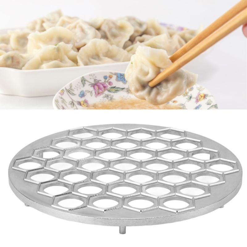 Russian Ravioli Maker Dumplings Mold Aluminum Alloy Pelmeni Maker Mold Pelmeni Meat Dumplings Maker 37 Holes Silver