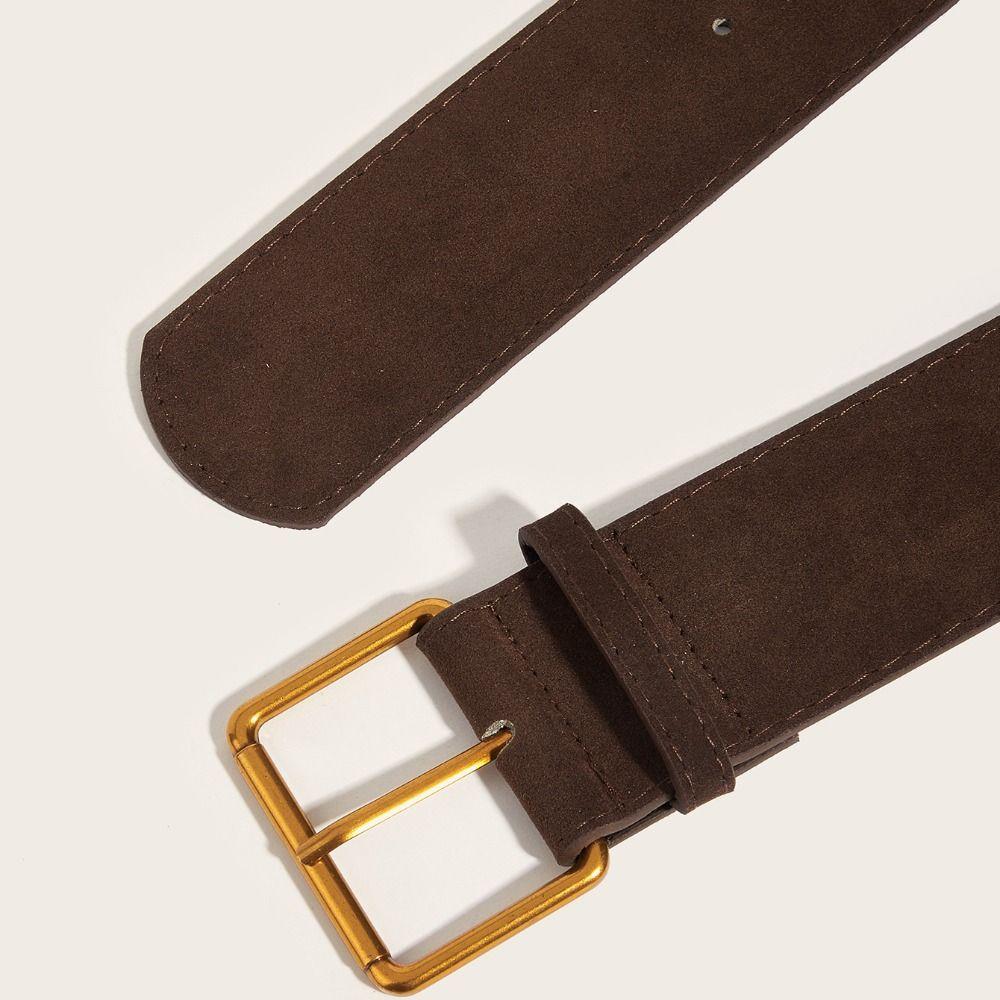 Trendy Pin Buckle Waistband Luxury Design Business Waist Strap Retro Trouser Dress Belts  For Women