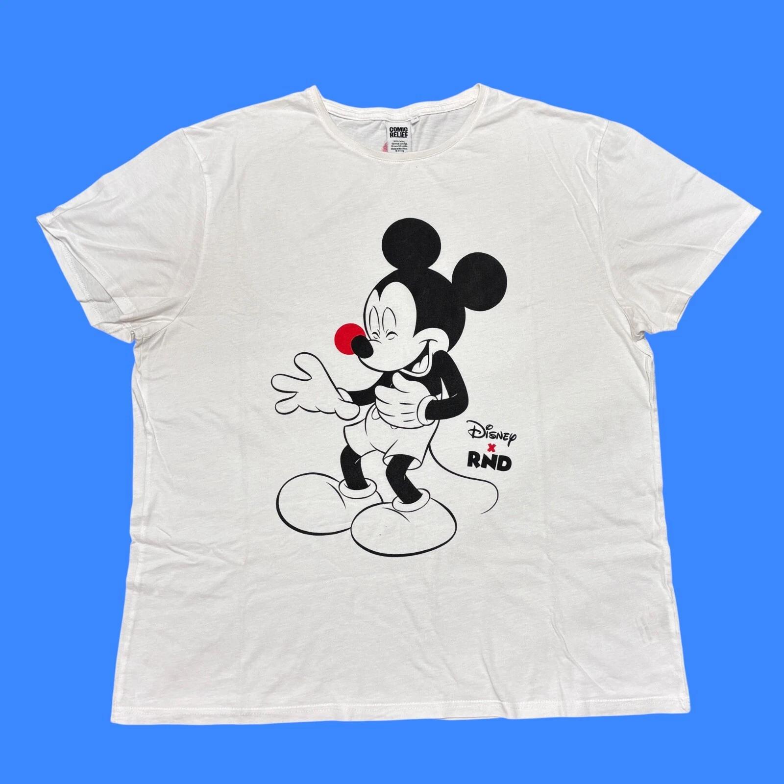 Mickey Mouse Shirt XL White Comic Relief Red Nose Day Disney Cartoon Promo Funny 3XL