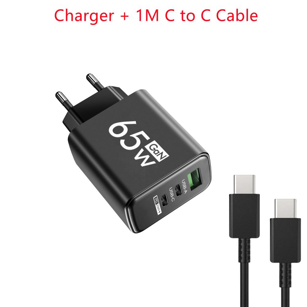 65W GaN Fast Charger USB Type C PD QC3.0 Quick Charging Charger Mobile Phone Adapter for 14 15 Pro Samsung Huawei
