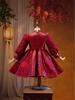 Girls' Velvet Long-Sleeve Warm Princess Dress for Chinese New Year