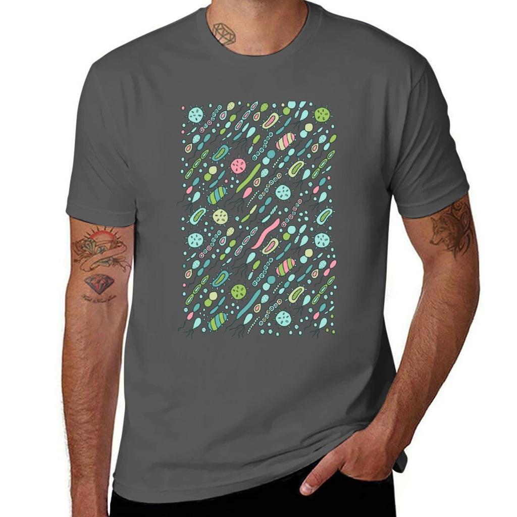 Microbes Pattern Bacteria Design for Biology Lovers Virus Illustration TShirt Daily Wear Print TShirt