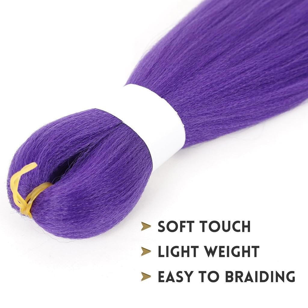 Long Multi-color Pre Stretched Synthetic Braided Hair, Suitable For Hair Braiding, Stage Party Wig Extension
