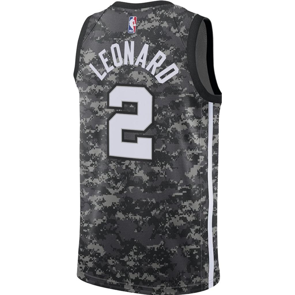 Nike NBA Fan Edition Letter And Number Print Basketball Vest - Spurs Leonard No. 2 Unisex Tops Black 912153-010