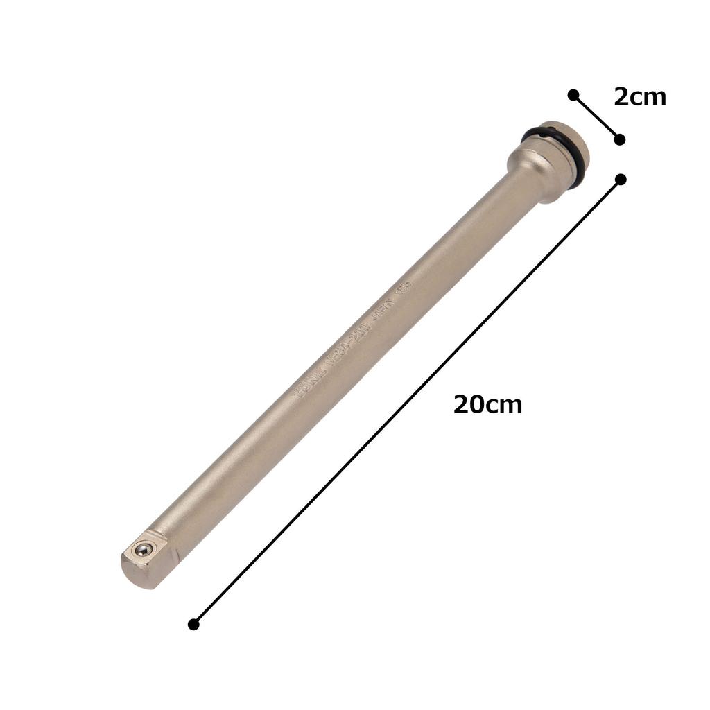 TONE Impact Extension Bar (Ball Type), NE34-200, 9.5mm (3/8") Drive, 200mm Total Length