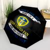 1 PC Automatic Folding Umbrella - Leeds Football Club Pattern Portable Foldable Design With 8 Ribs Christmas Birthday Gifts