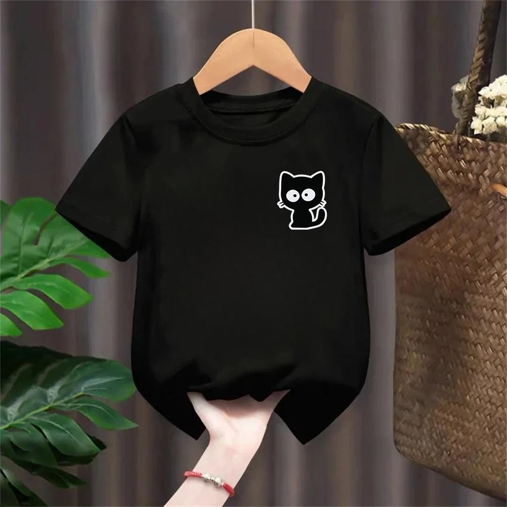 Kids Casual Printing O-neck Short Sleeve T-Shirt Summer Trend All-match Cartoon Pullover Top Tee Boys Girls Clothes