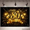 Fondo de Pancarta para Fiesta de 80 Cumpleaños - Adecuado para varios escenarios de celebración de cumpleaños en interiores y exteriores